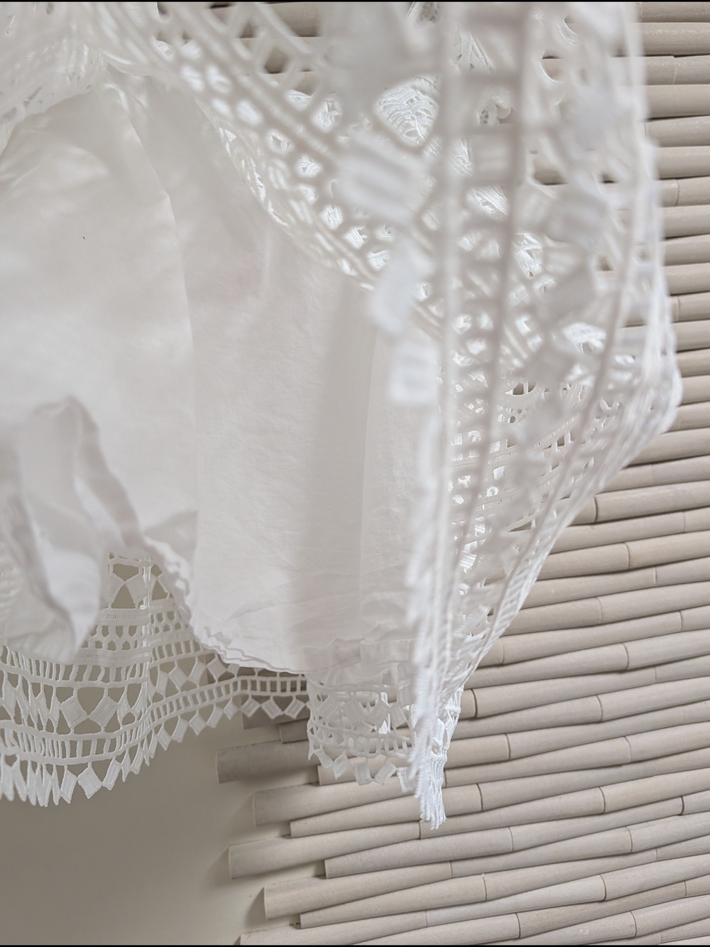 Anthro White Crochet Ruffle Strap Tank Top - Picture 8 of 15